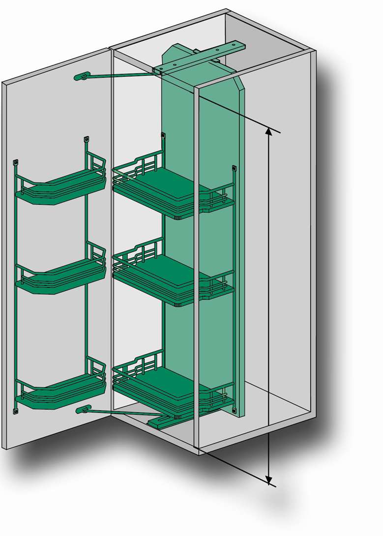 Auszugsregal 3etagig für 30er Hängeschrank - Küchenline Onlineshop